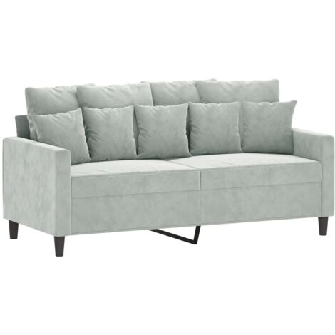 vidaXL Divano a 2 Posti Grigio Chiaro 140 cm in Velluto
