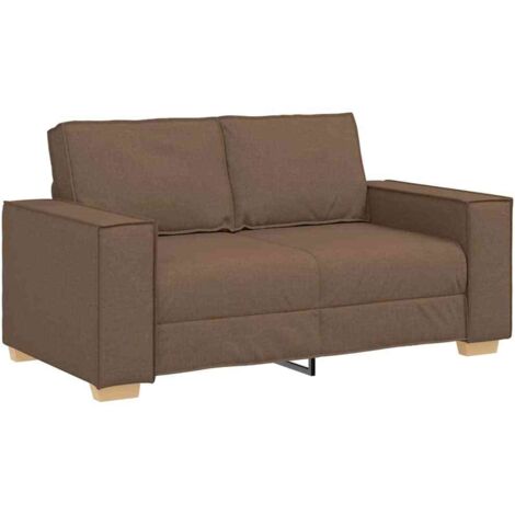 vidaXL Divano a 2 posti Marrone 120 cm Tessuto