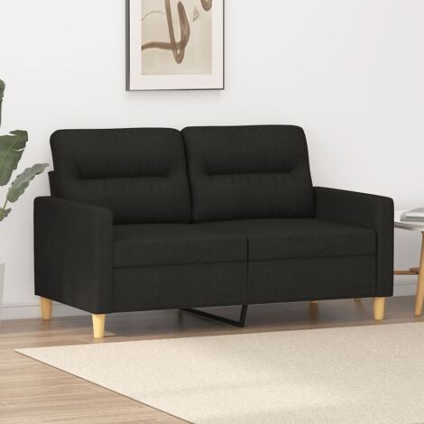 vidaXL Divano a 2 Posti Nero 120 cm in Tessuto