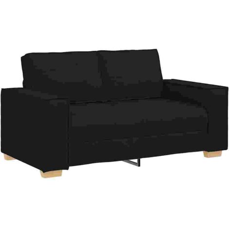 vidaXL Divano a 2 posti Nero 120 cm Tessuto