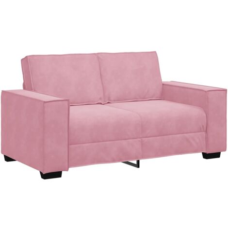 vidaXL Divano a 2 Posti Rosa 120 cm in Velluto