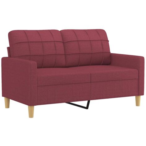 vidaXL Divano a 2 Posti Rosso Vino 120 cm in Tessuto