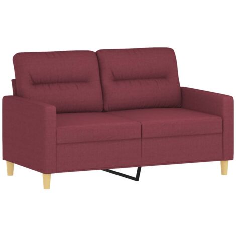 vidaXL Divano a 2 Posti Rosso Vino 120 cm in Tessuto