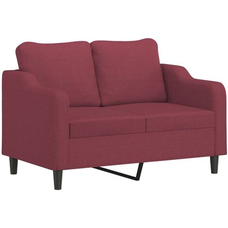 vidaXL Divano a 2 Posti Rosso Vino 120 cm in Tessuto