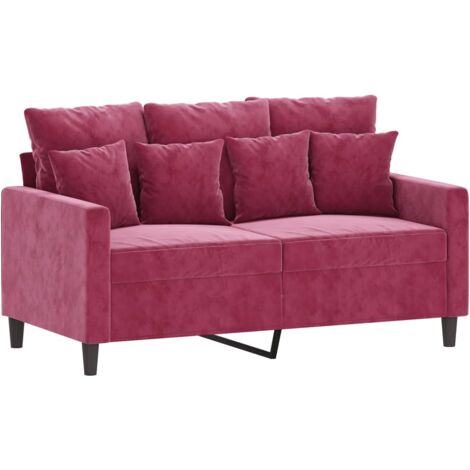 vidaXL Divano a 2 Posti Rosso Vino 120 cm in Velluto