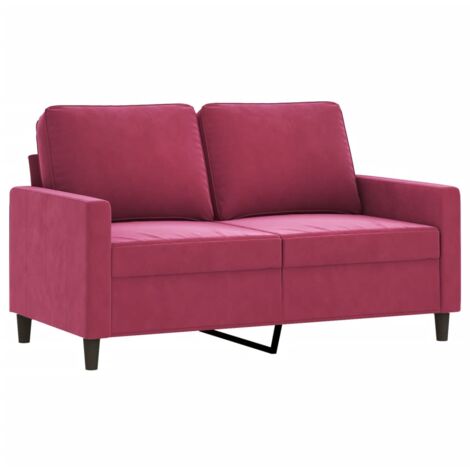 vidaXL Divano a 2 Posti Rosso Vino 120 cm in Velluto