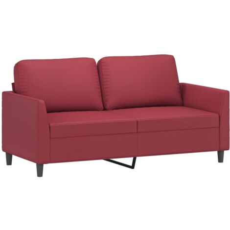 vidaXL Divano a 2 Posti Rosso Vino 140 cm in Similpelle