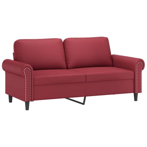 vidaXL Divano a 2 Posti Rosso Vino 140 cm in Similpelle