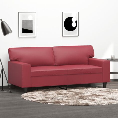 vidaXL Divano a 2 Posti Rosso Vino 140 cm in Similpelle