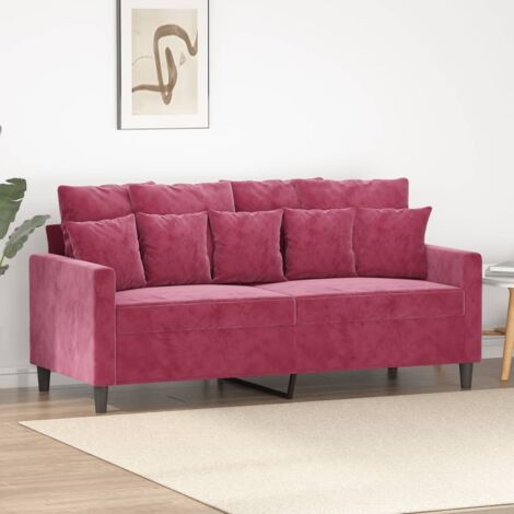 vidaXL Divano a 2 Posti Rosso Vino 140 cm in Velluto