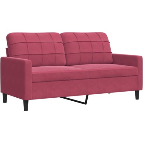 vidaXL Divano a 2 Posti Rosso Vino 140 cm in Velluto