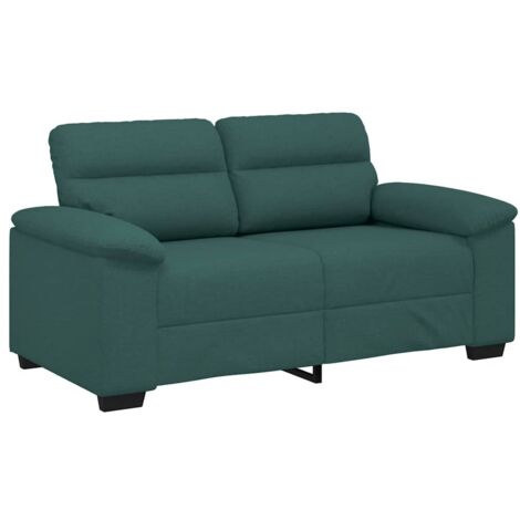 vidaXL Divano a 2 Posti Verde Scuro 120 cm in Tessuto