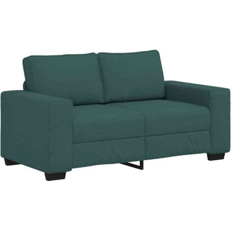 vidaXL Divano a 2 Posti Verde Scuro 120 cm in Tessuto