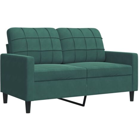 vidaXL Divano a 2 Posti Verde Scuro 120 cm in Velluto