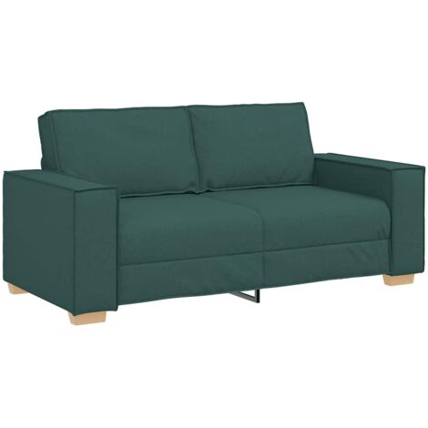 vidaXL Divano a 2 posti Verde scuro 140 cm in tessuto
