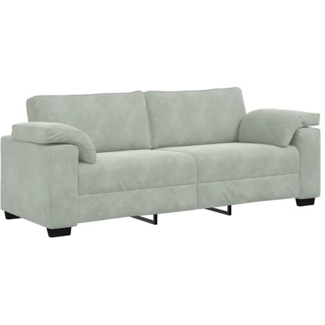 vidaXL Divano a 3 Posti Grigio Chiaro 178 cm in Velluto