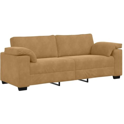 vidaXL Divano a 3 Posti Marrone 178 cm in Velluto