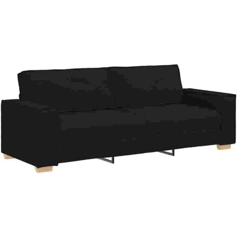 vidaXL Divano a 3 posti Nero 180 cm Tessuto