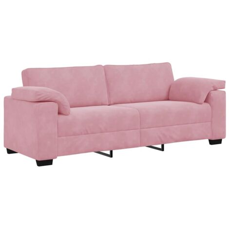 vidaXL Divano a 3 Posti rosa 178 cm in Velluto