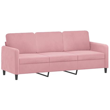 vidaXL Divano a 3 Posti rosa 180 cm in Velluto