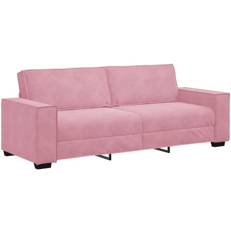 vidaXL Divano a 3 Posti rosa 180 cm in Velluto
