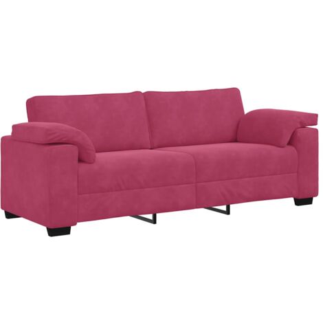 vidaXL Divano a 3 Posti Rosso Vino 178 cm in Velluto
