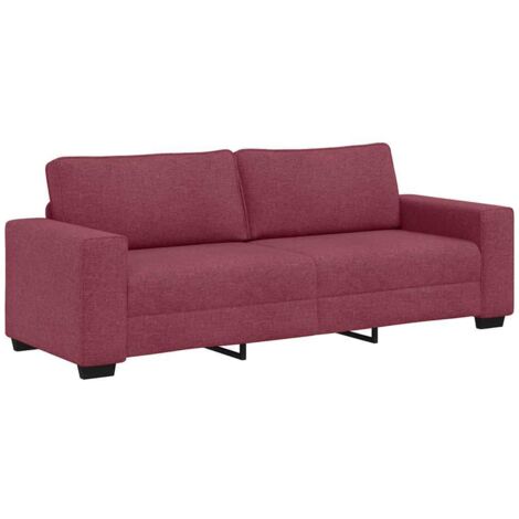vidaXL Divano a 3 Posti Rosso Vino 180 cm in Tessuto