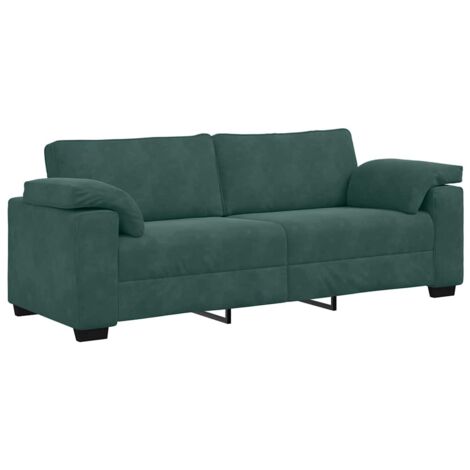 vidaXL Divano a 3 Posti Verde Scuro 178 cm in Velluto