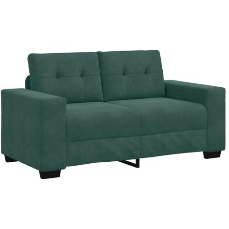 vidaXL Divano a due posti Verde Scuro 160 cm Velluto