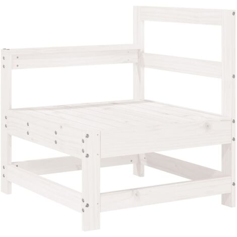 vidaXL Divano Angolare da Giardino Bianco in Legno Massello di Pino