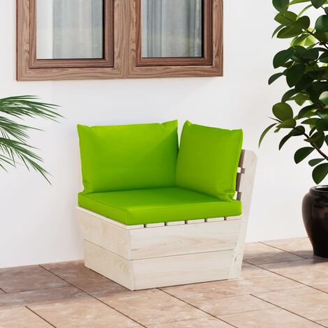 vidaXL Divano Angolare da Giardino su Pallet e Cuscini Legno di