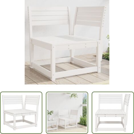 vidaXL Divano angolare -  Divano Angolare Giardino Bianco 73x73x78 cm Legno Massello Pino