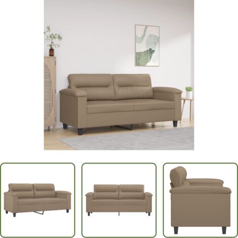 vidaXL Divano cappuccino -  Divano a 2 Posti Cappuccino 140 cm in Similpelle