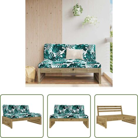 vidaXL Divano centrale -  Divano Centrale 120x80 cm in Legno Impregnato di Pino