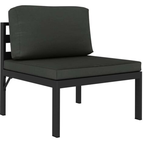 vidaXL Divano Centrale Modulare 1 pz con Cuscini Alluminio Antracite