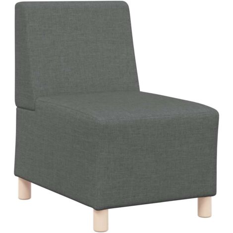 vidaXL Divano componibile senza braccioli grigio scuro 55 cm in tessuto