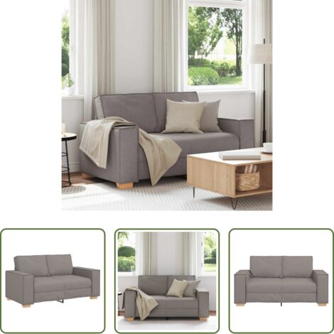 vidaXL Divano con braccioli -  Divano a 2 posti tortora 160x78x84 cm in tessuto