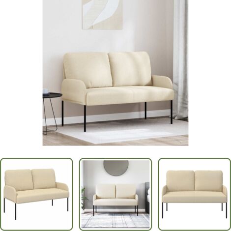 vidaXL Divano con cuscino -  Divani con cuscino 110cm Crema Legno compensato