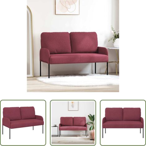 vidaXL Divano con cuscino -  Divani con cuscino 110cm Rosso Vino Legno compensato
