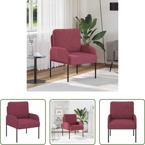 vidaXL Divano con cuscino -  Divani con cuscino 55cm Rosso Vino Legno compensato