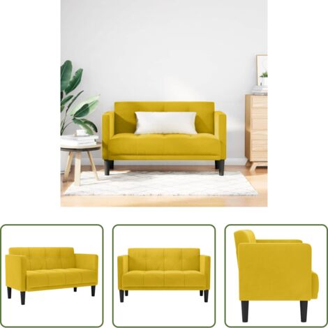 vidaXL Divano con schiuma -  Divano Divanetto Giallo 111 cm in Velluto