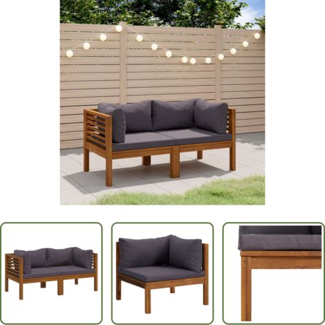 vidaXL Divano da esterno -  Divano da Giardino 2 Posti con Cuscino Legno Massello di Acacia