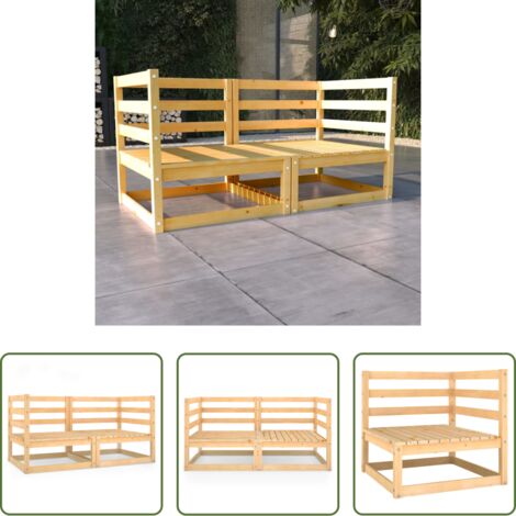 vidaXL Divano da esterno -  Divano da Giardino a 2 Posti in Legno Massello di Pino