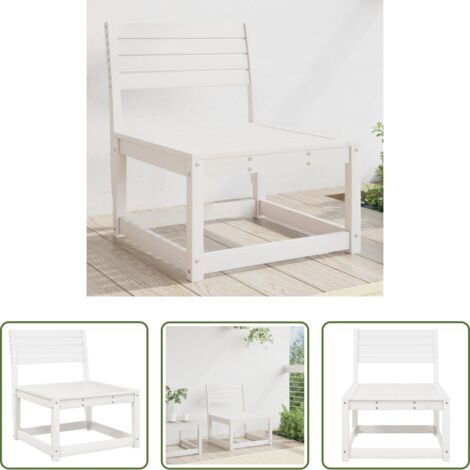 vidaXL Divano da esterno -  Divano da Giardino Bianco in Legno Massello di Pino