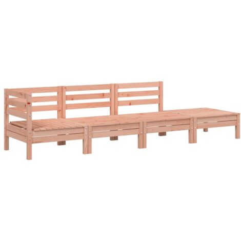 vidaXL Divano da Giardino a 4 Posti in Legno Massello di Douglas