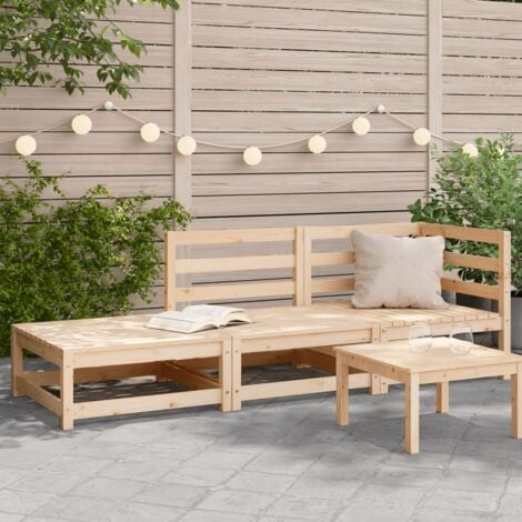 vidaXL Divano da Giardino con Poggiapiedi 2 Posti Legno Massello Pino