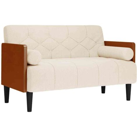 vidaXL Divano Divanetto con Cuscini Bolster 110 cm Lino