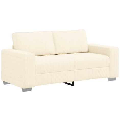 vidaXL Divano Divanetto Crema 140 cm Tessuto di Velluto a Coste