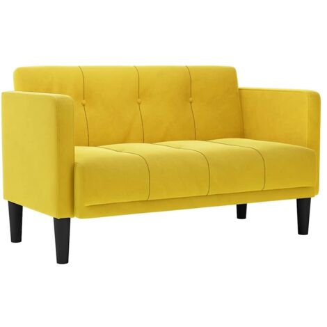 vidaXL Divano Divanetto Giallo 111 cm in Velluto