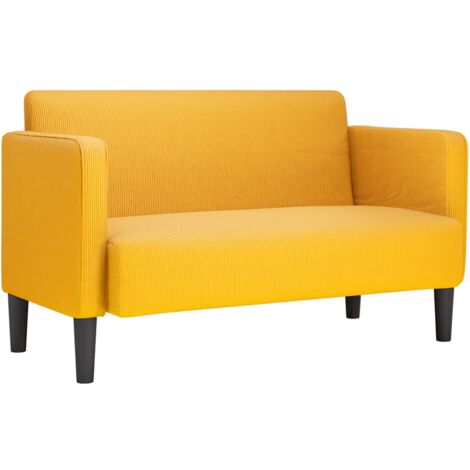vidaXL Divano Divanetto Giallo Chiaro 109cm Tessuto di Velluto a Coste